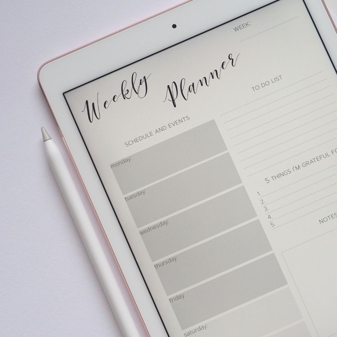 a tablet weekly planner